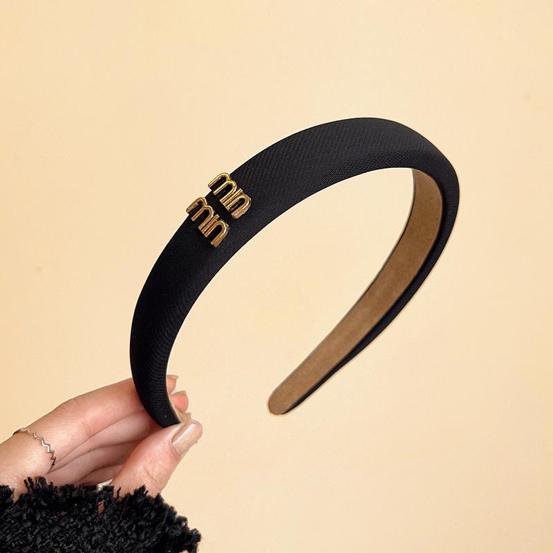 Elegant Sponge Headbands for Women Simple Pearl Camellia Headband Black White Hairband Girls Hair Accessories Headwear