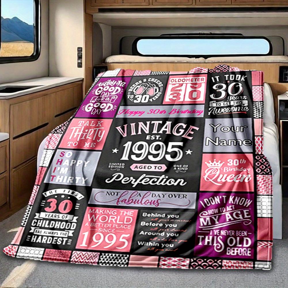 Happy 30Th Birthday Blanket Personalized Name Soft Comfortable Stylish Blanket Car Blanket Perfect For Travel Camping Outdoor Home Suitable For All