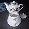 Large Ceramic White Teapot - Creative Persimmon Design for Home & Restaurant