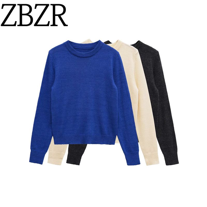 Zbzr Autumn New Women Clothes Western Style Versitile Fashion Blended Basic Model Knit Top 6771102