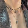 Simple Four Pointed Star Necklaces for Women Girls Cross Pendant Necklace Crucifix Choker Necklace Party Jewelry Gifts
