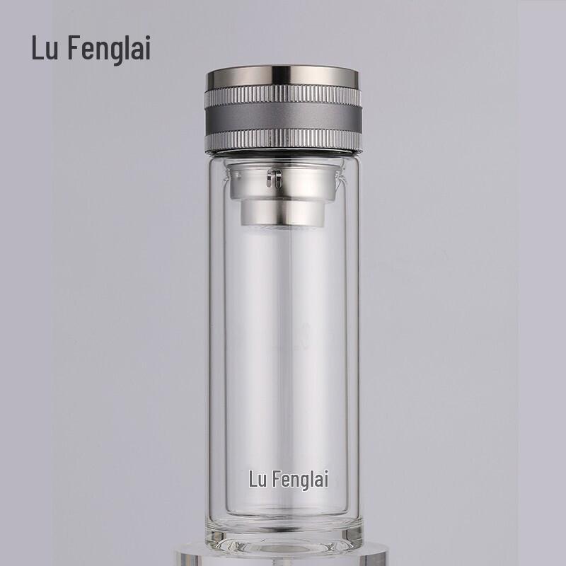 Lufenglai 300ML Double-Wall Insulated Glass Tea Mug with Infuser