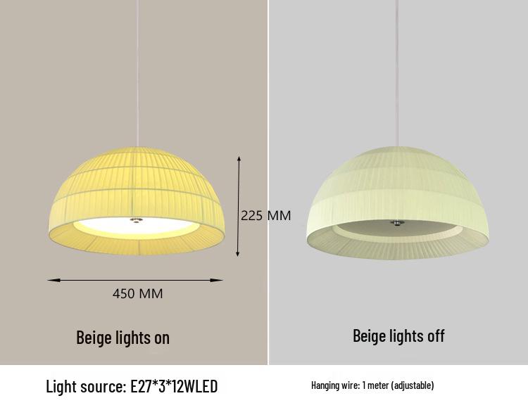 Minimalist Fabric Chandelier: Modern Decorative Lighting for Bedrooms, Studies, or Restaurants