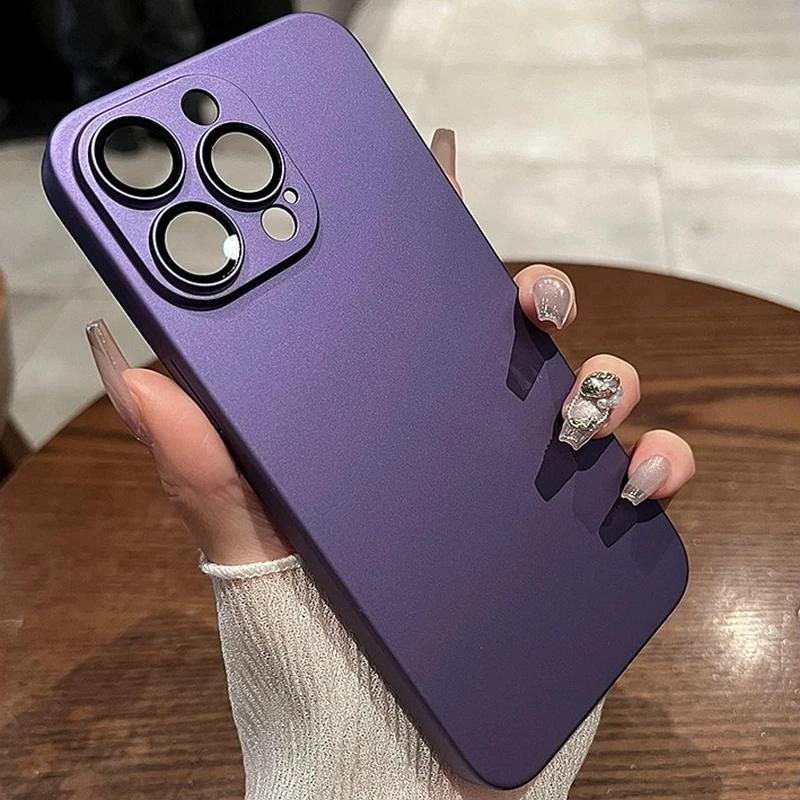 Luxury Original Matte Armor Rugged Phone Case For iPhone 17 16 15 14 13 12 11 17 Pro Max Plus Slim Camera Glass Protection Cover