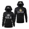 European & American Plus Size Women's Printed Hooded Sweatshirt - Autumn/Winter Collection