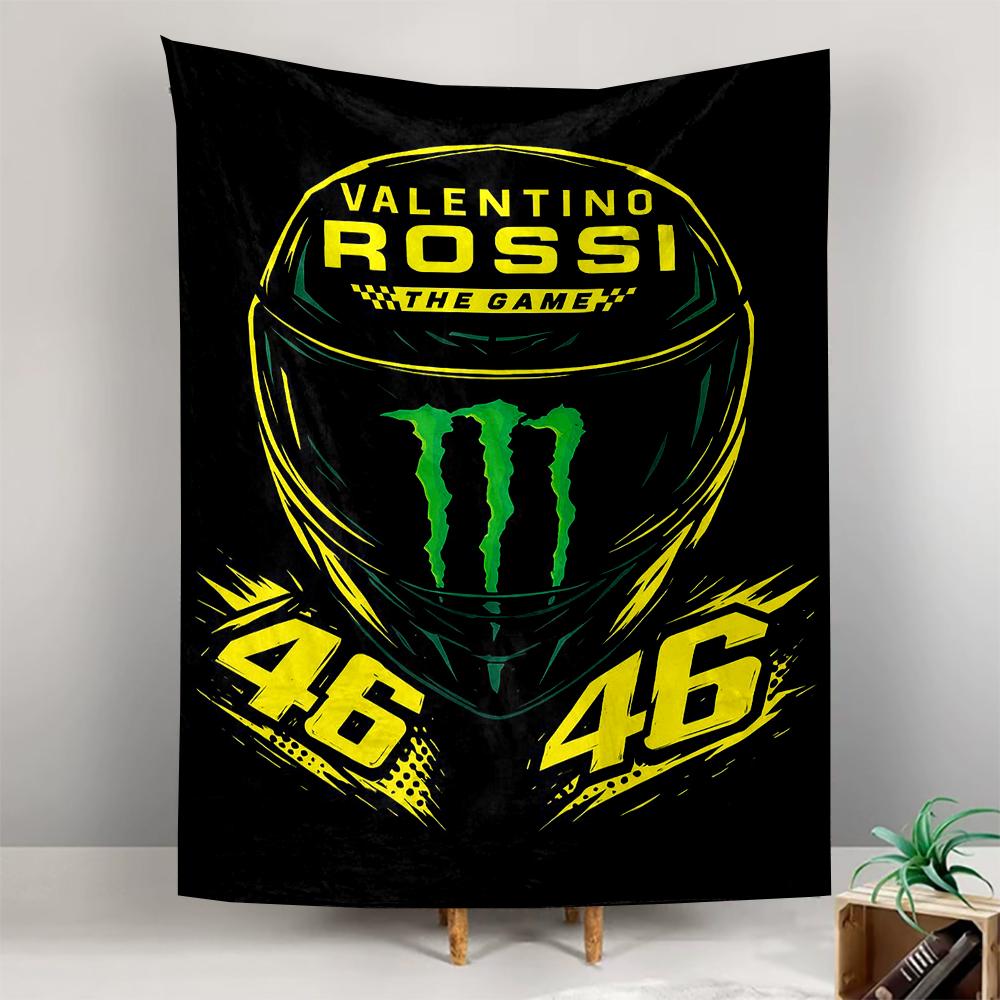 Tapestry Valentino Rossi 46 The Doctor Monster Helmet MotoGP Legend Poster for Motorcycle Fan Garage Wall Decor
