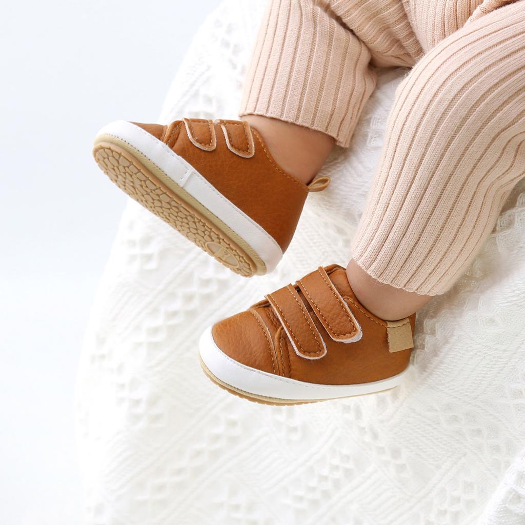 Infant Baby Girls Boys Walkers Shoes  Leather Soft Anti-Slip Rubber Sole