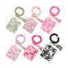 Wristlet Keychain Wallet Credit Card Holder Keyring Keychain Thin Purse Bangle Tassels Key Rings for Women Girls Gift