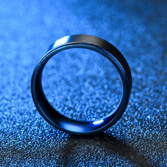 Men Dual Color Band Stainless Steel Finger Ring Jewelry Birthday Gift