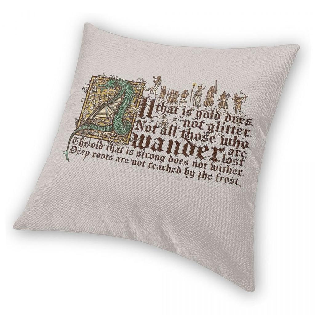 All That Is Gold Does Not Glitter Pillowcase Polyester Linen Velvet Creative Decorative Throw Pillow Case Car Cushion Case 18"