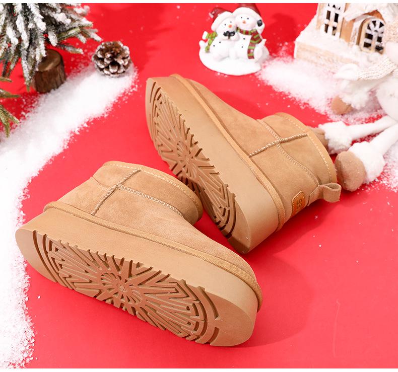 Children's Sheepskin & Wool Winter Snow Boots 2025 – Genuine Leather for Boys & Girls