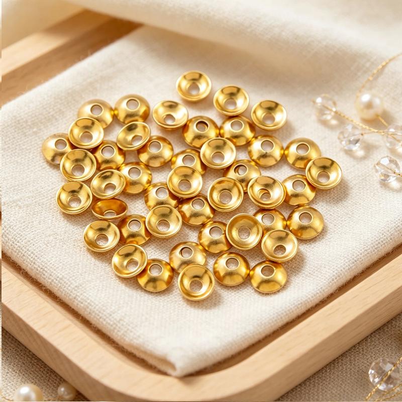 50Pcs Gold Bead Caps Metal Spacer Bead Covers Jewelry Making Findings For Bracelet Necklace Diy Craft