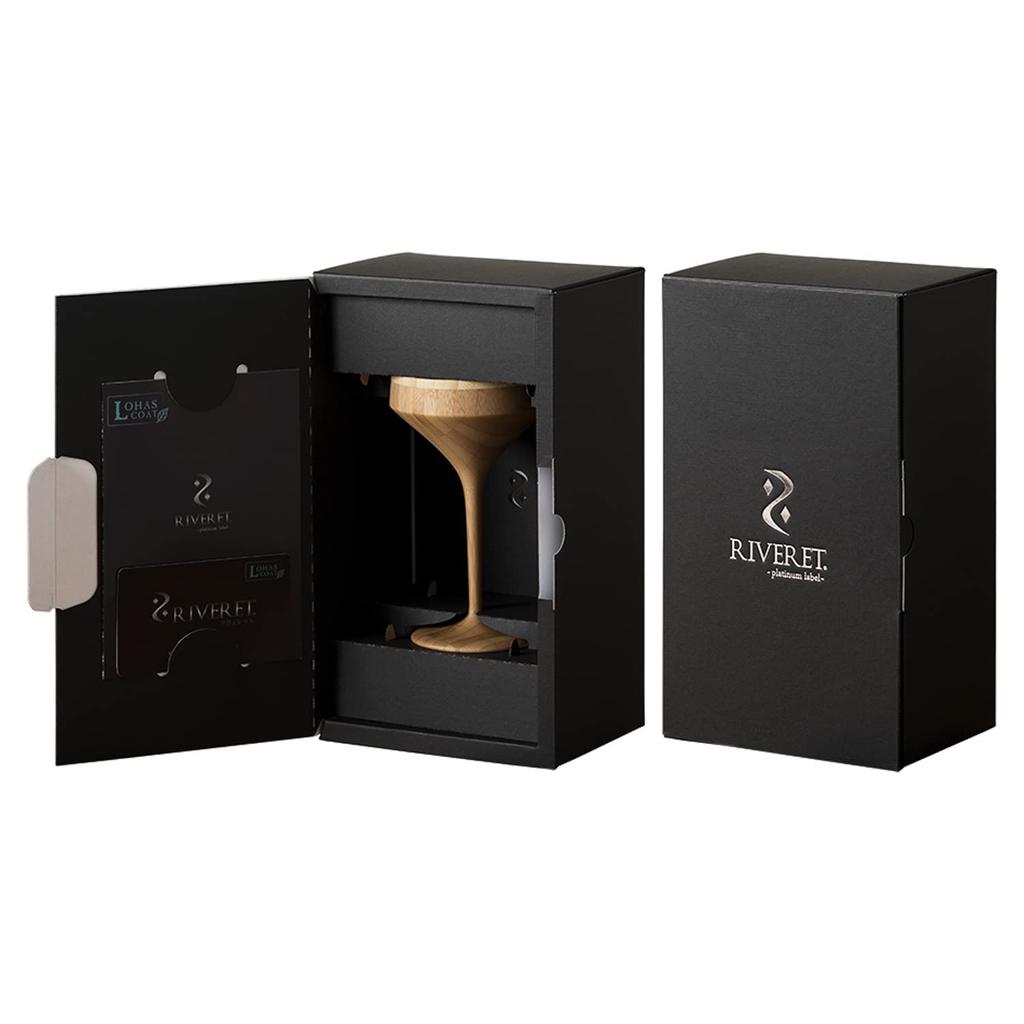 RIVERET Vessel Cocktail Glass, Martini, 120ml, Bamboo, Dishwasher Safe, White RV-111W
