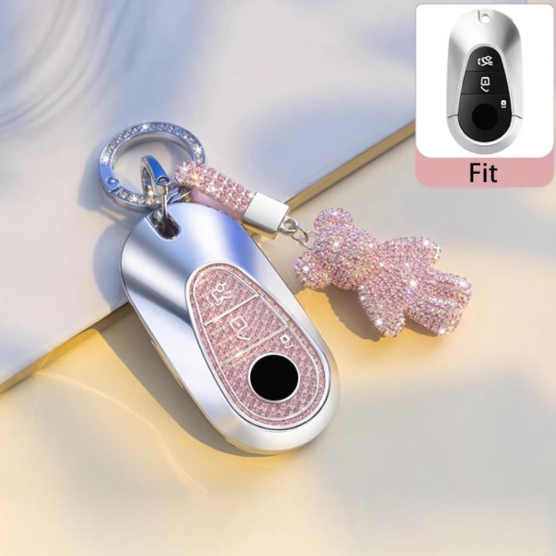 Crystal Pink Tpu for Mercedes Benz 2022 C S Class W206 W223 S350 C260 C300 S400 S450 S500 Auto Car Key Case Cover Fob Keychain