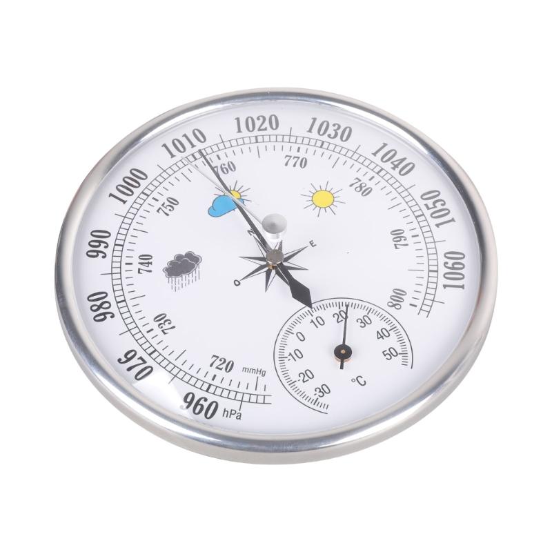 Metal Construction Barometer With Temperature Gauge Ideal For Hiking Camping And Scientific Research Portable