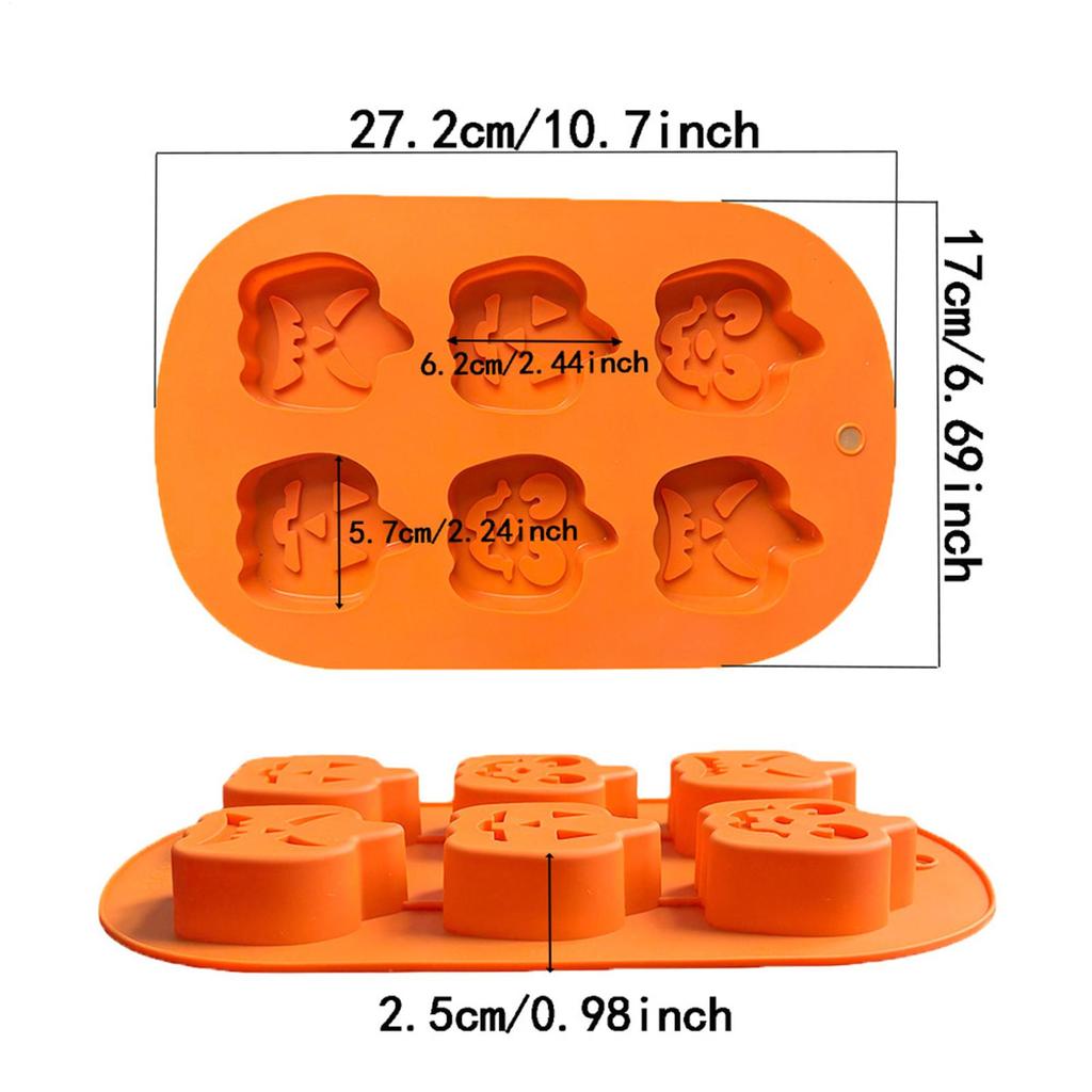 Pumpkin Chocolate Mold Fall Thanksgiving Pumpkin Silicone Mold With 6 Grids Non Stick Dessert Baking Tray Pastry Baking Pan For