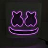 LED Marshmallow Mask Light Up Full Face DJ Helmet For Halloween Cosplay, Rave Music Festival Party Luminous Headgear