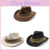 Sombrero de Fieltro Estilo Étnico Vintage con Ala Ancha Para Hombres Mujeres Protección Solar de Verano