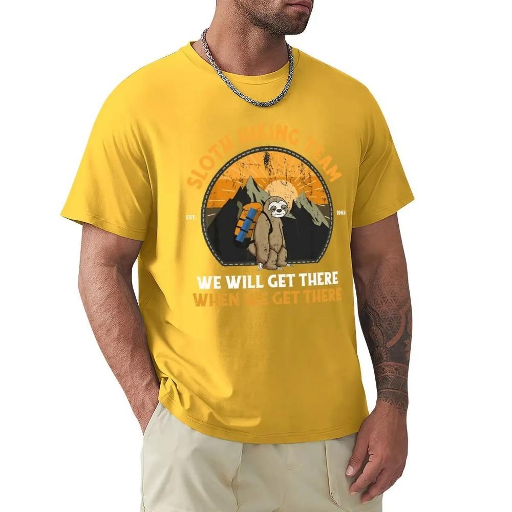 Faultier Wandern Faultier Wanderteam T-Shirt Harajuku Kurzarm T-Shirt 100% Baumwolle Grafik T-Shirt Oberteile