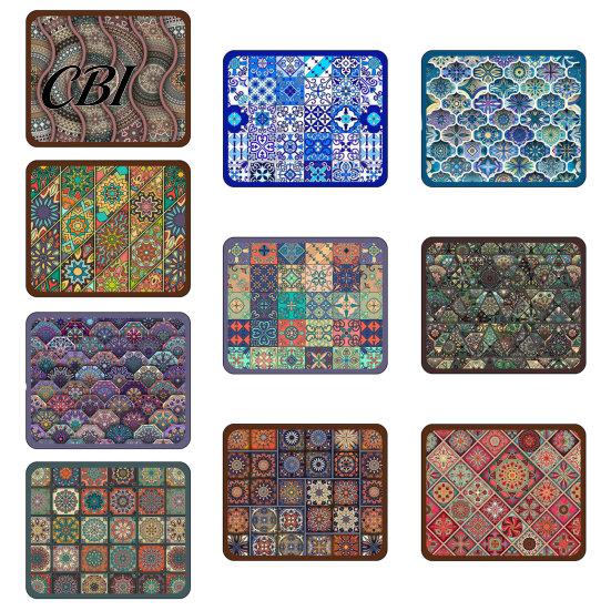 Tapis de séchage lavable en machine, Tapis de vaisselle bohème, Super absorbant en terre de diatomées, Égouttoir pour évier de cuisine, Antidérapant, Coloré, Ethnique, Isolation thermique