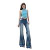 American retro gradual change Spice girl low waist slightly pull jeans women's summer new loose and thin flared pants