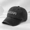 Poppy Letters Three-dimensional Embroidered Baseball Cap Classic Washed Old Retro Peaked Cap Soft Top Adjustable