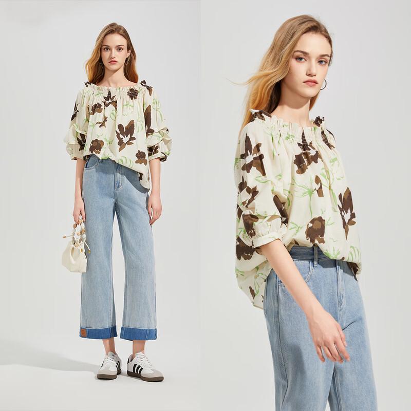 Women's Fashion Printed Short-Sleeve Blouse