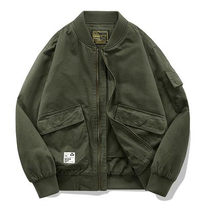 Spring and Autumn Pure Cotton Pilot Jacket Men's American Casual Loose Baseball Suit Thin Tooling Jacket