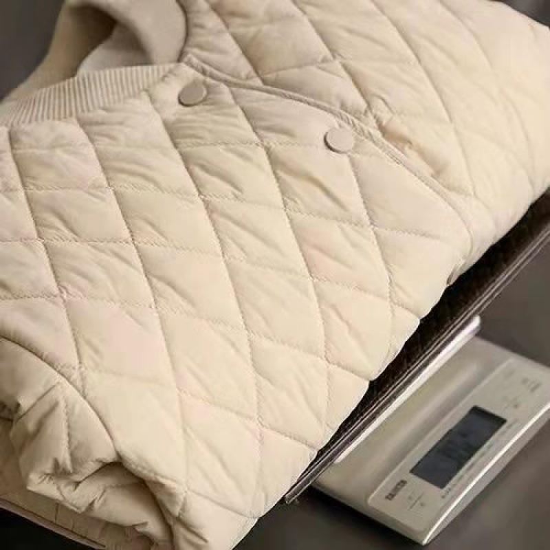 Geacă matlasată ușoară pentru femei 2023: Culoare Solidă, Reducere Vârstă, Mărimi Mari, Palton din Bumbac Matlasat cu Model Diamante pentru Toamnă/Iarnă.