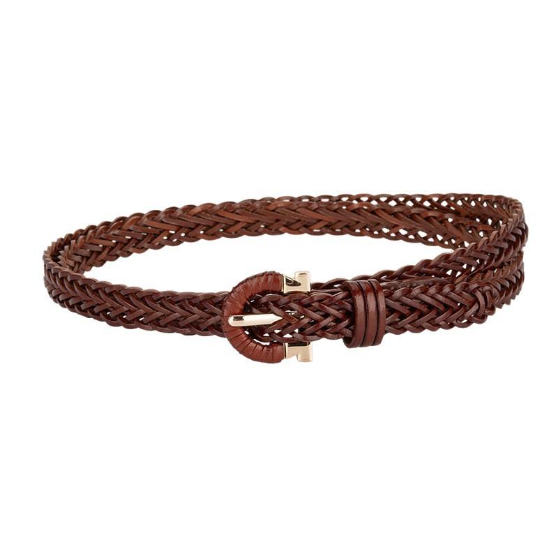 Fashion Korean Version of Women's Braided Belt Without Punching Retro Versatile and Simple Matching with Casual Jeans Decorative Belt