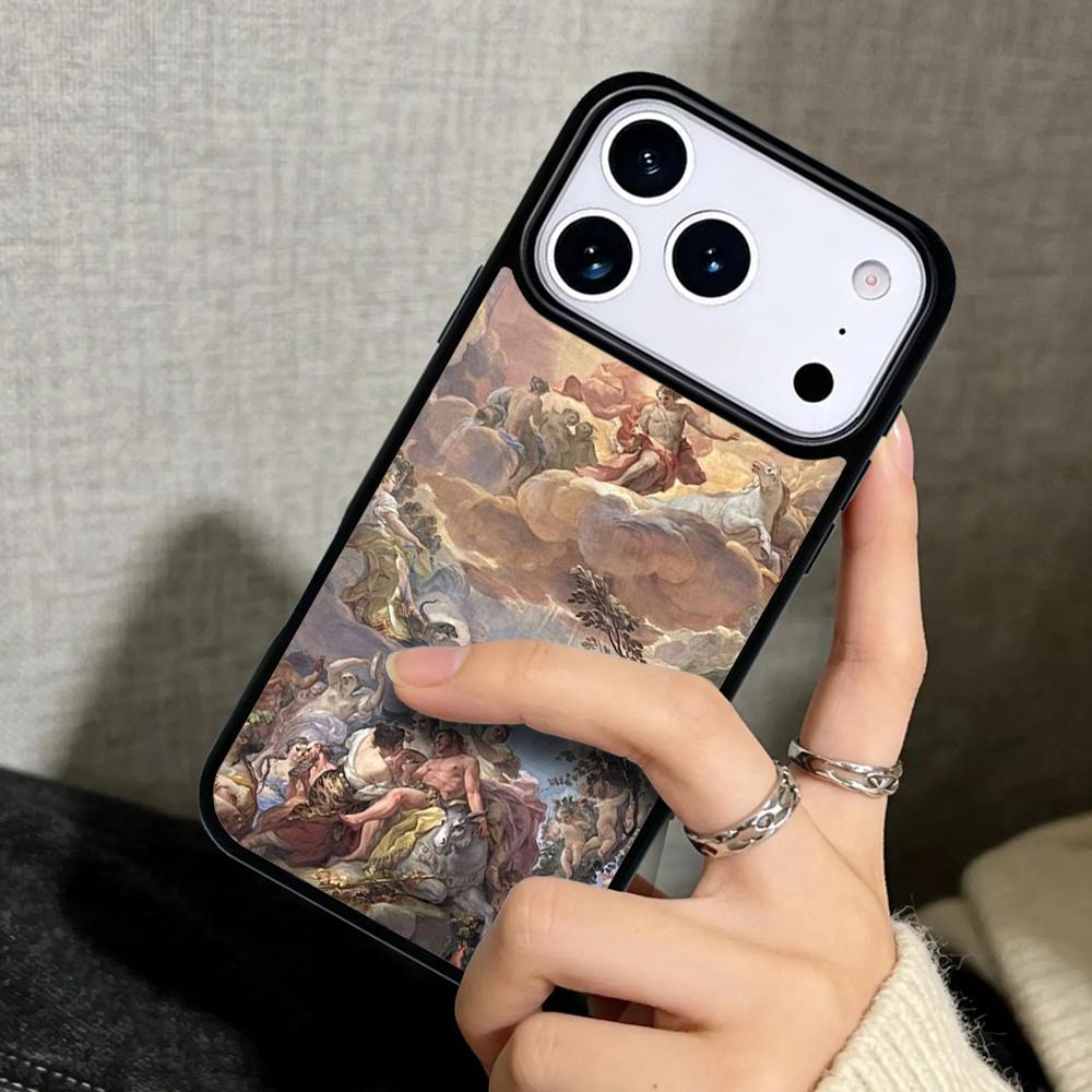 Capa Case for iPhone 17 Air 16 Pro Max 15 Plus 11 13 Mini 14 12 Back Phone Cover Renaissance art Painting cell