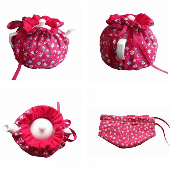 Creative Flower Pattern Teapot Cover Beautiful Eye-catching Cotton Teapot Holder Sleeve for Home