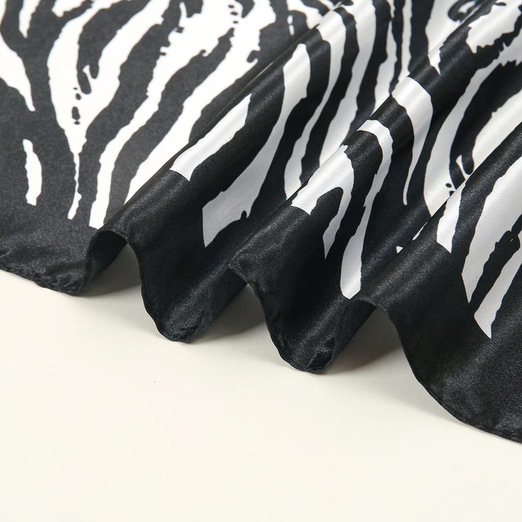 90*90cm Satin Silk Square Scarf Woman Fashion Kerchief Neck Head/Hair Scarves Bandana Handkerchief Zebra Stripes Headscarf