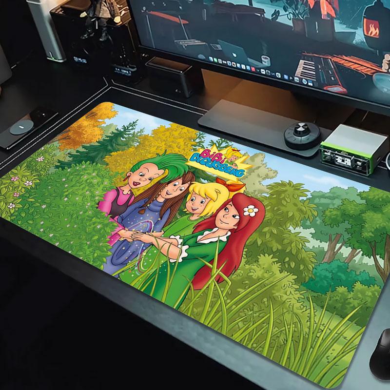Bibi Blocksberg Adventure Large Size Mouse Pad Large Gaming Table Cushion Nonslip Laptop Tablet Big Mousepad Xxl Mat Mini Pc Playmat With Lock Edge