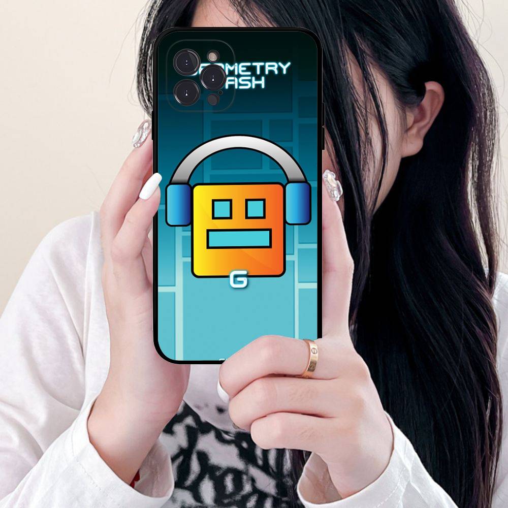 Game Geometry Dash For IPhone 17 16 15 14 13 12 11 Pro Max 13 17Air Shockproof Soft Phone Cases Coque