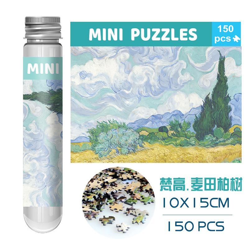 150PCS Mini Test Tube Oil Painting Jigsaw Puzzles Set Family Educational Toys Gifts for Adults Children Creative DIY Puzzle Game