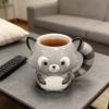 Keramische Koffiekop met Schattige Wasberen Dierlijk Ontwerp Hete Koude Drank Mok Drinkgerei Cadeau voor Huis Kantoor Decoraties