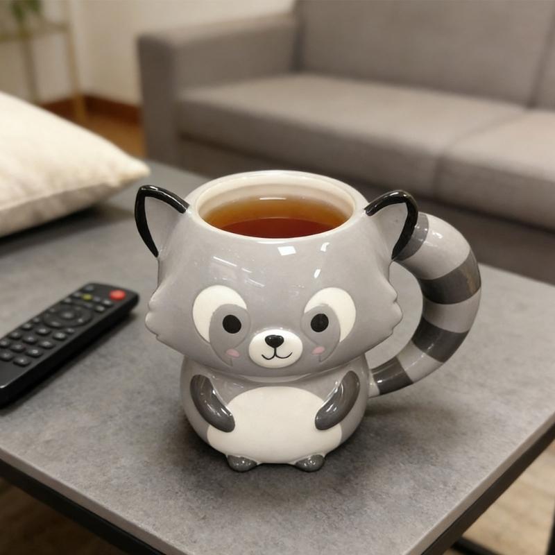 Keramische Koffiekop met Schattige Wasberen Dierlijk Ontwerp Hete Koude Drank Mok Drinkgerei Cadeau voor Huis Kantoor Decoraties