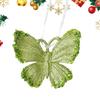 3D Lightweight Festive Green Glitter Detail Pendant PC Christmas Tree Snowflake Ornaments For Indoor Home Living Room Wall