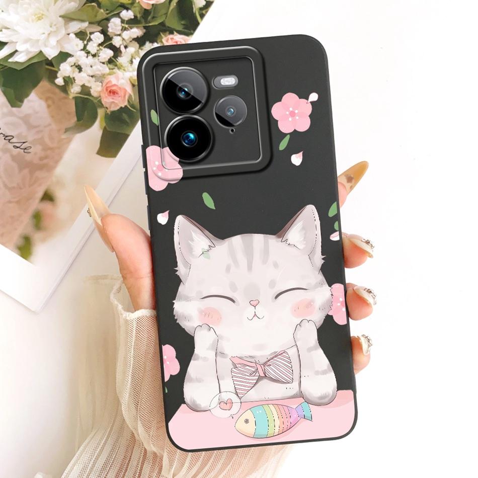 For Realme GT 7 Pro Cute Cat Flower Cartoon Phone Case For Realme GT7 Pro RMX5010 Shockproof Soft Silicone Covers Bumpers