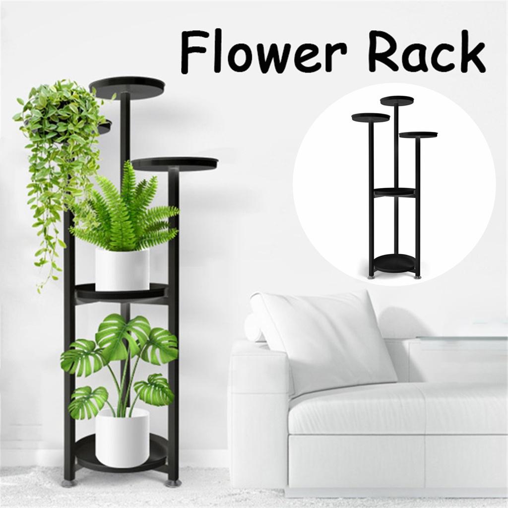 White/Black/Gold 5 Layer Plant Garden Rack Steel Shelf Outdoor Indoor Balcony Ladder Pot Plant Rack Flower Pot Plant Stand