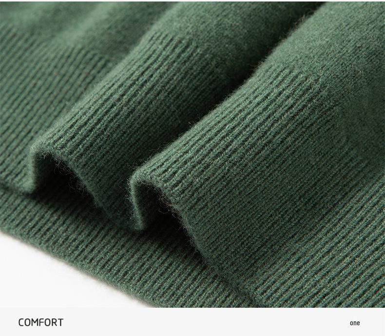 Winter 2025 Men's Cashmere Round Neck Sweater - Fashionable, Warm, Solid Color Base Layer