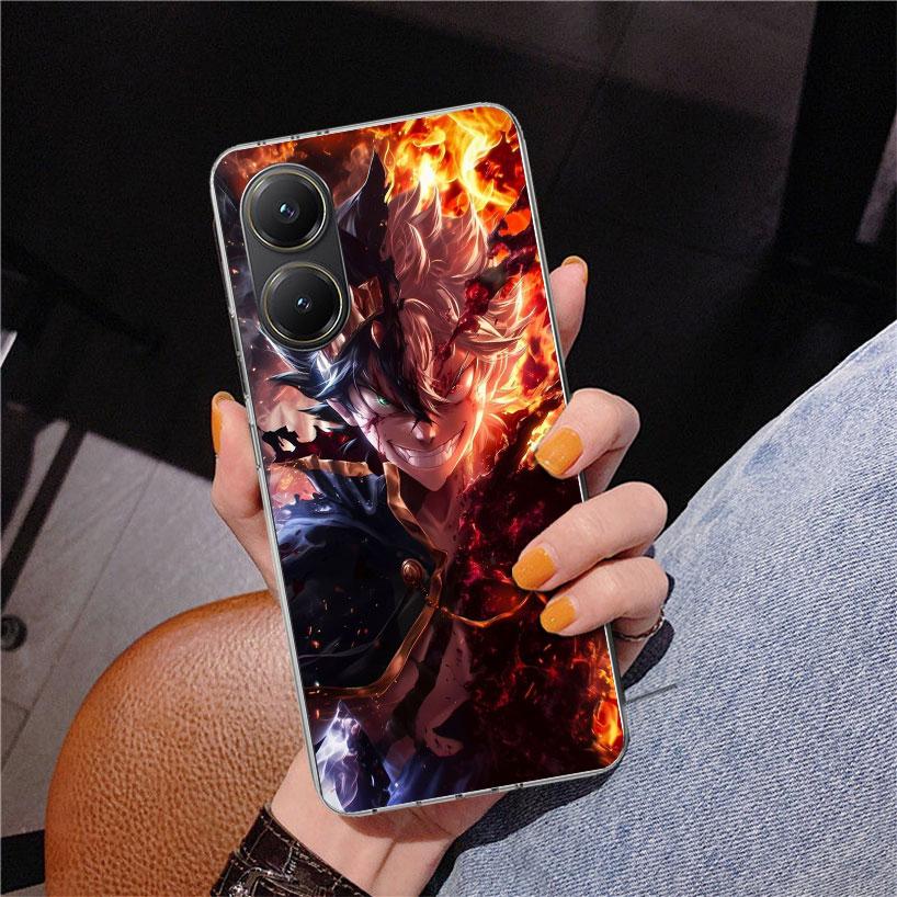 Black C-Clovers Anime Phone Case For Xiaomi Poco X7 X6 X5 Pro F7 Ultra Redmi 15C 15 13C 13 12C 12 10 10A 10C 9 9A 9C 9T Cover Po