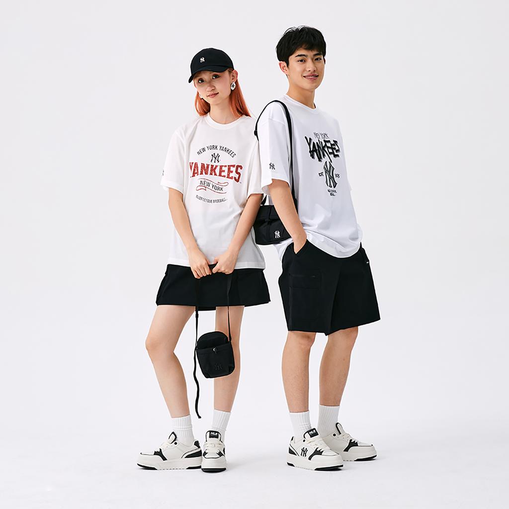 MLB Preppy Style Collection New York Yankees SS25 T Shirt Unisex White 3ATSV0653-50IVS