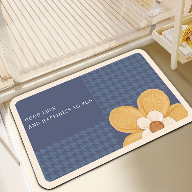 Ins Air Bathroom Non-slip Pad Bathroom Door Area Moisture-wicking Floor Mat Household Toilet Diatom Mud Floor Mat Durable