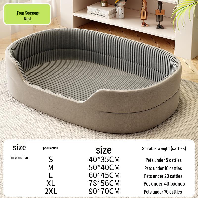 Universal Four Seasons Dog Bed with Cooling Mat for Small to Large Dogs