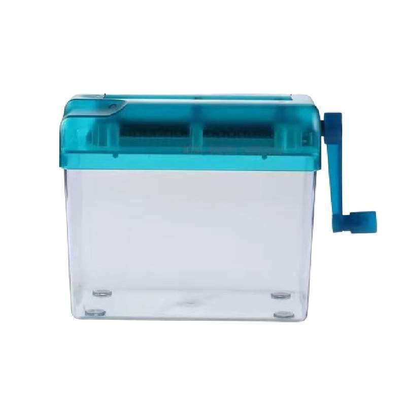 Déchiqueteuse de bureau compacte à coupe droite, manuelle, petite, pour format A4, à manivelle