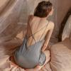 Womens Satin Nightgown Thin Spaghetti Strap Backless Loungewear Set All