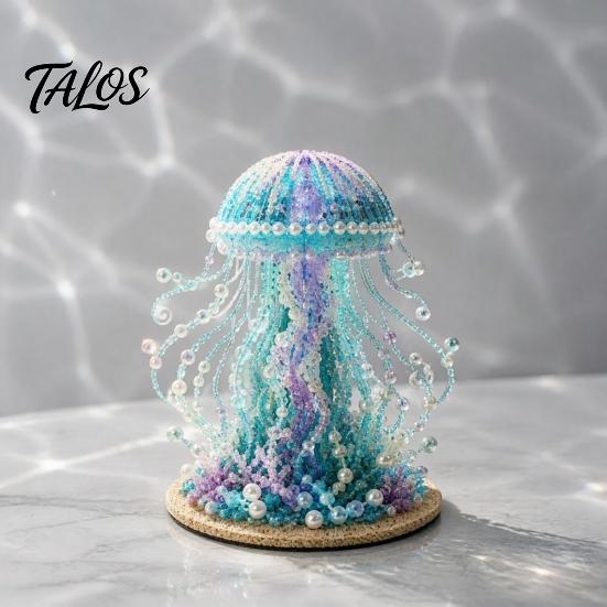 Creative Gifts for Holidays Beaded Ocean Animal DIY Kit, 3D Octopus Shark Craft Handmade Ornament Making Set Sea Animals Bead Art Project Adults,