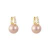 French Minimalist and Fashionable Pink Imitation Pearl Earrings High End Spring Summer Earrings